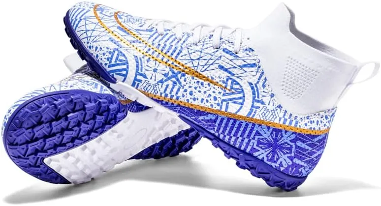 Men's Football Boots Indoor and Outdoor Football Shoes Sports Shoes Futsal Shoes TF Non-Slip Sole high top Football Boots