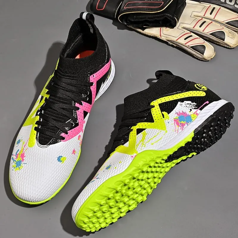 Men's Football Shoes Spikes High Top Football Boots Spikes Youth Professional Sports Futsal Shoes Sneakers Soccer Shoes