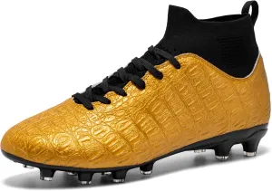 Men's High-Top Soccer Cleats for Youth & Kids ?C Lightweight Football Cleats for Firm Ground & Turf ?C Durable Training Futsal Shoes, Athletic Boys' Football Shoes for Indoor & Outdoor Play