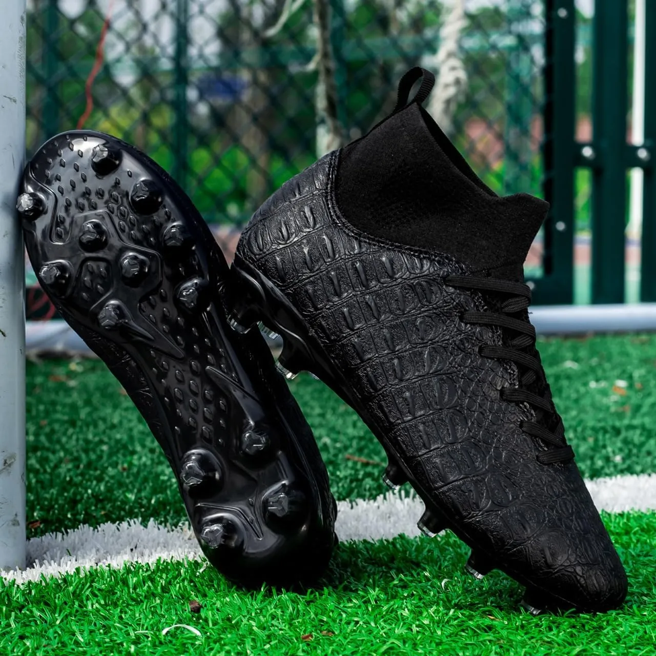 Men's High-Top Soccer Cleats for Youth & Kids ?C Lightweight Football Cleats for Firm Ground & Turf ?C Durable Training Futsal Shoes, Athletic Boys' Football Shoes for Indoor & Outdoor Play