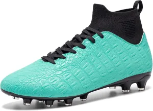 Men's High-Top Soccer Cleats for Youth & Kids ?C Lightweight Football Cleats for Firm Ground & Turf ?C Durable Training Futsal Shoes, Athletic Boys' Football Shoes for Indoor & Outdoor Play