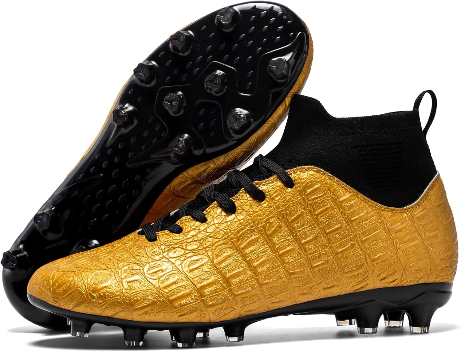 Men's High-Top Soccer Cleats for Youth & Kids ?C Lightweight Football Cleats for Firm Ground & Turf ?C Durable Training Futsal Shoes, Athletic Boys' Football Shoes for Indoor & Outdoor Play