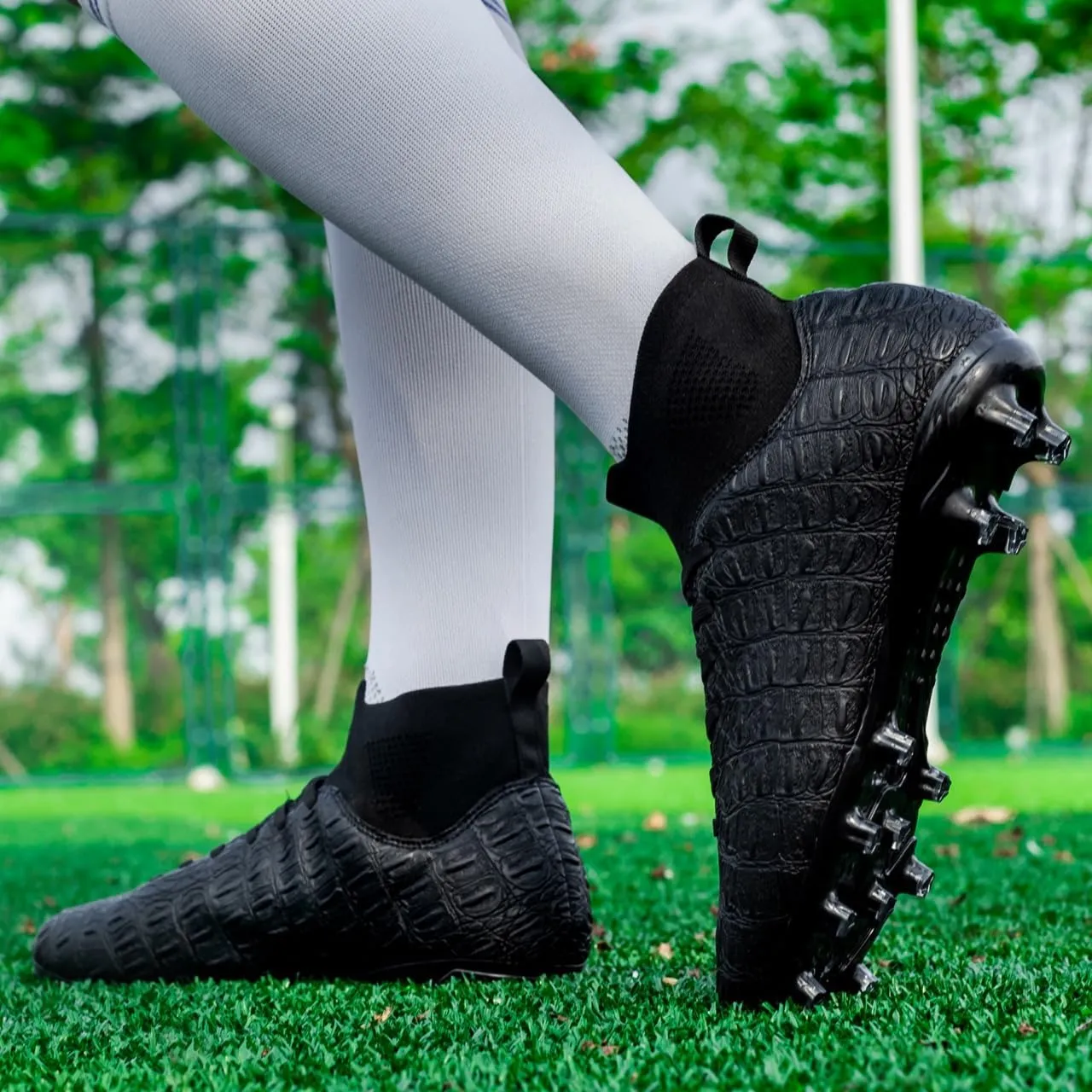 Men's High-Top Soccer Cleats for Youth & Kids ?C Lightweight Football Cleats for Firm Ground & Turf ?C Durable Training Futsal Shoes, Athletic Boys' Football Shoes for Indoor & Outdoor Play