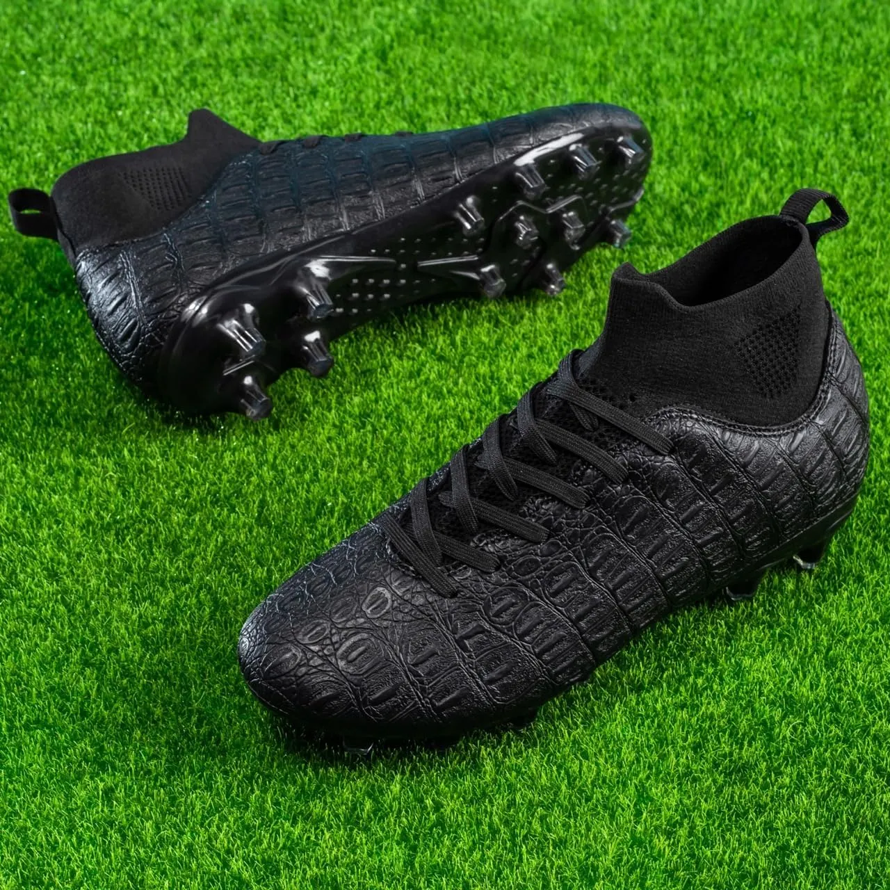 Men's High-Top Soccer Cleats for Youth & Kids ?C Lightweight Football Cleats for Firm Ground & Turf ?C Durable Training Futsal Shoes, Athletic Boys' Football Shoes for Indoor & Outdoor Play