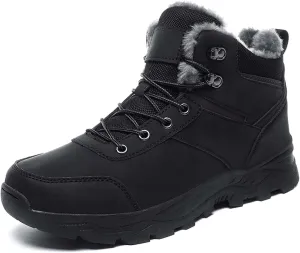 Men's Snow Boots Winter Warm Hiking Ankle Boots Outdoor Non-Slip Hiking Boots Fur Lined Warm Casual Winter Work Boots-Men's Large Size-6-14 US Size