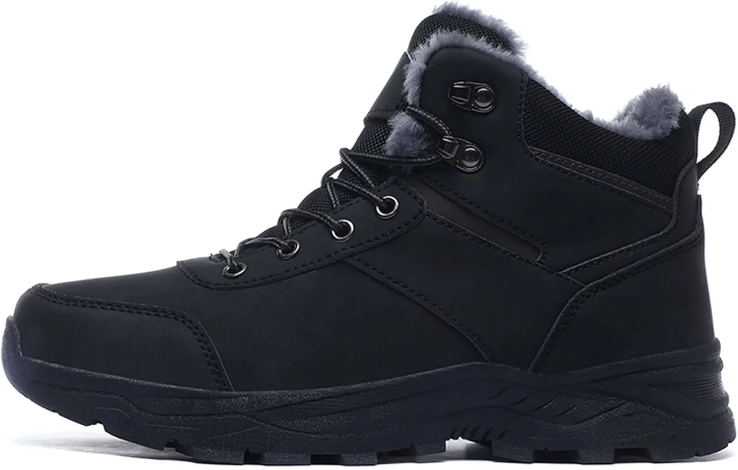 Men's Snow Boots Winter Warm Hiking Ankle Boots Outdoor Non-Slip Hiking Boots Fur Lined Warm Casual Winter Work Boots-Men's Large Size-6-14 US Size