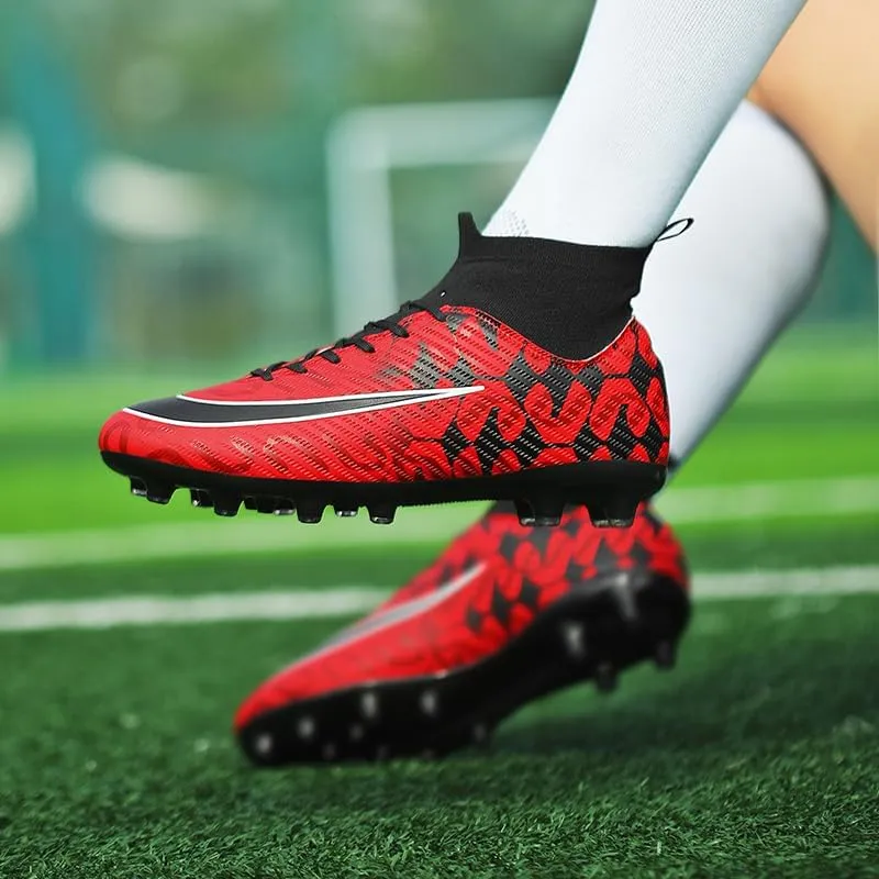 Men's Soccer Shoes Outdoor Turf Indoor Soccer Training Sneaker Professional High-Top Athletic Football Boots Breathable Cleats