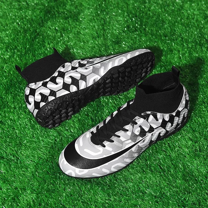 Men's Soccer Shoes Outdoor Turf Indoor Soccer Training Sneaker Professional High-Top Athletic Football Boots Breathable Cleats