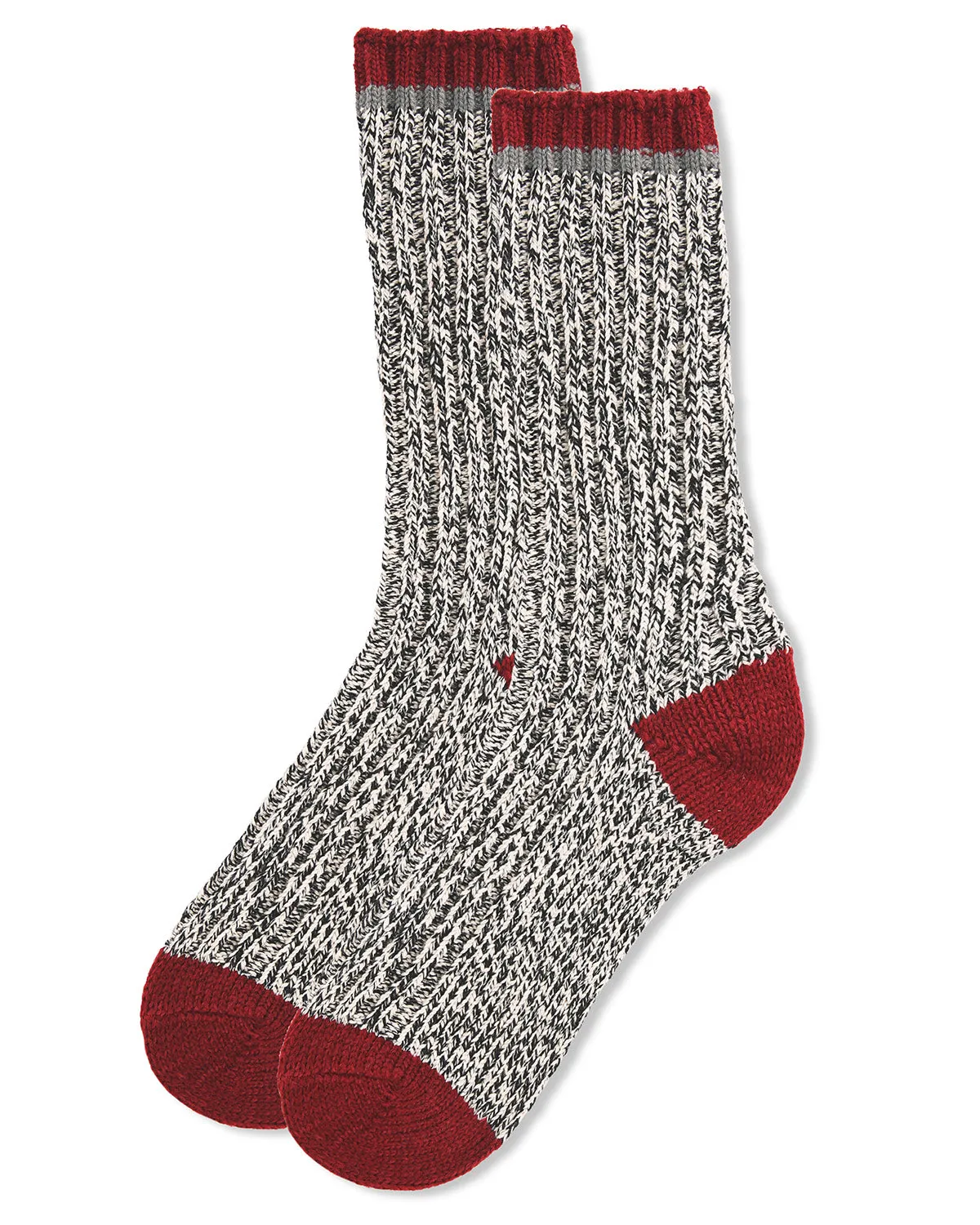 Men's Tipped Ribbed Textured Cotton Blend Boot Sock
