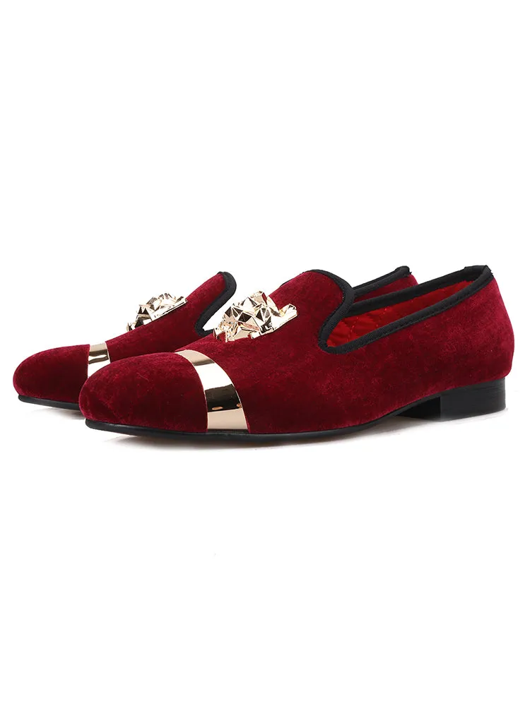 New gold bar PP tiger buckle black velvet loafers European and American big-name trendy low-cut shoes slip-on shoes for men