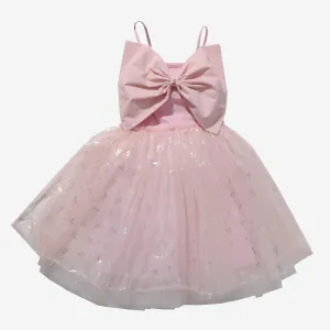 Petite Hailey Big Bow Tutu Dress in Pink