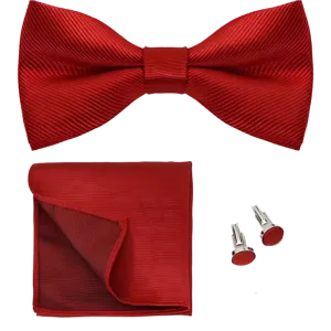 Red Bow Tie Cuff Link Set