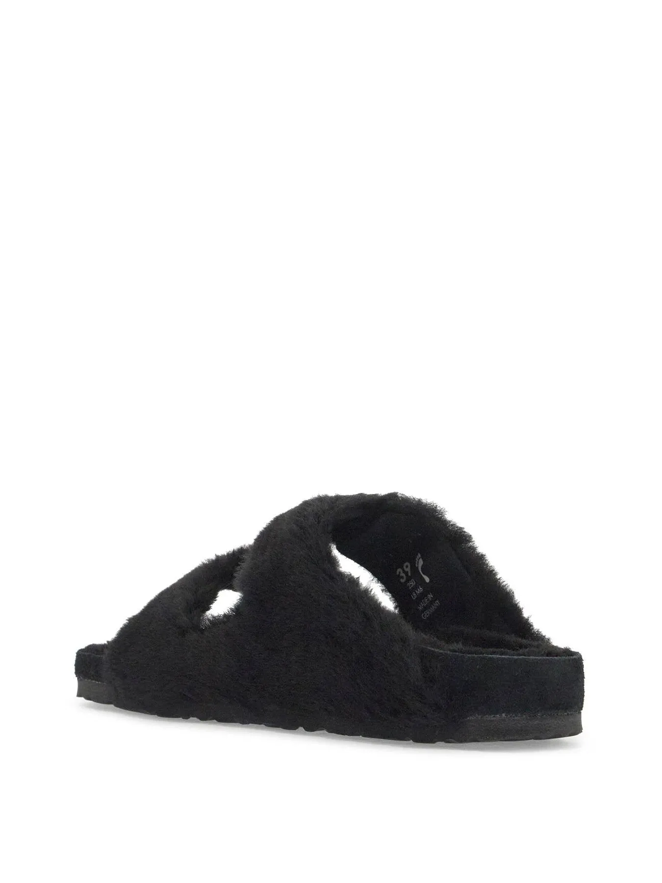 Shearling Cross Strap Slides