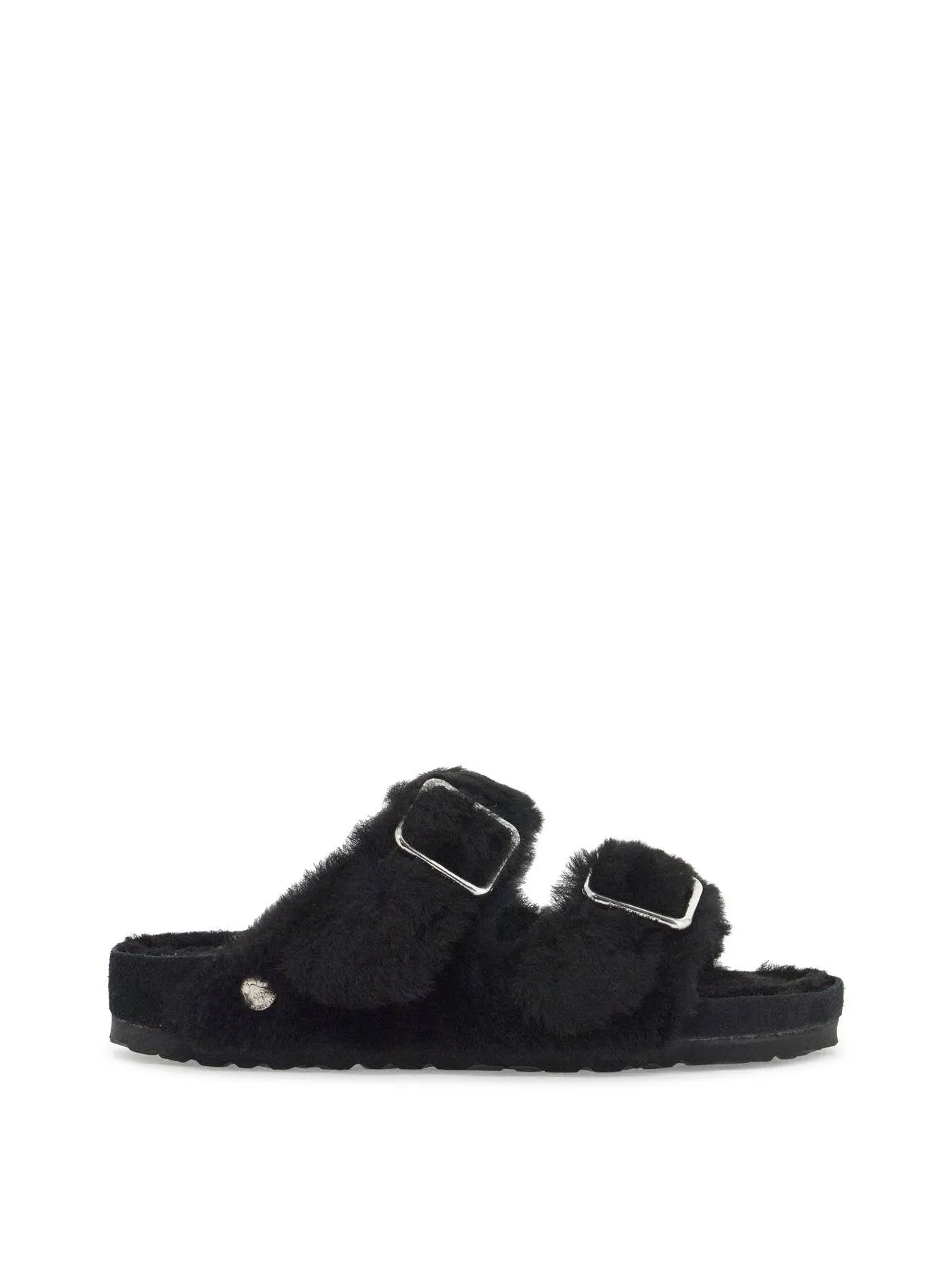 Shearling Cross Strap Slides
