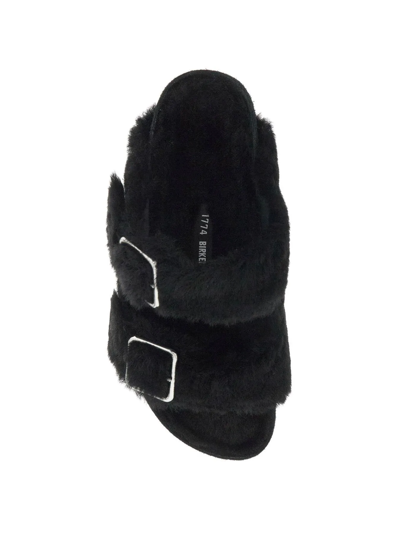 Shearling Cross Strap Slides
