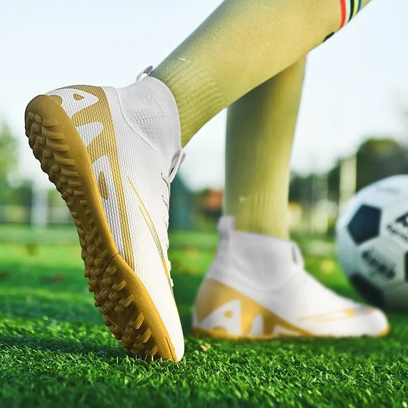 Soccer Cleats Men Soccer Boots Outdoor Turf Training Youth Soccer Cleats High-Top for Big Boys Soccer Shoes