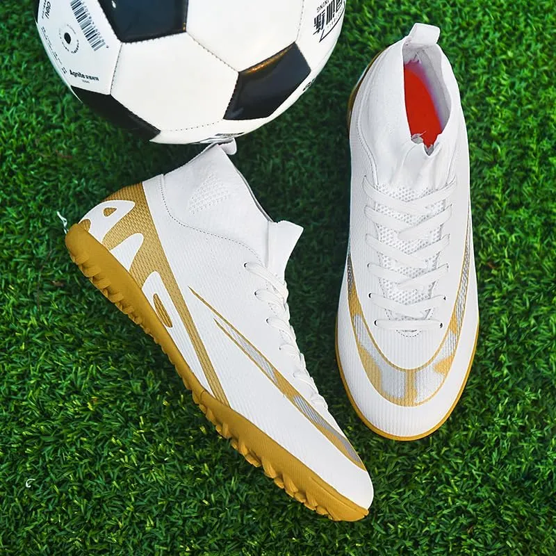 Soccer Cleats Men Soccer Boots Outdoor Turf Training Youth Soccer Cleats High-Top for Big Boys Soccer Shoes