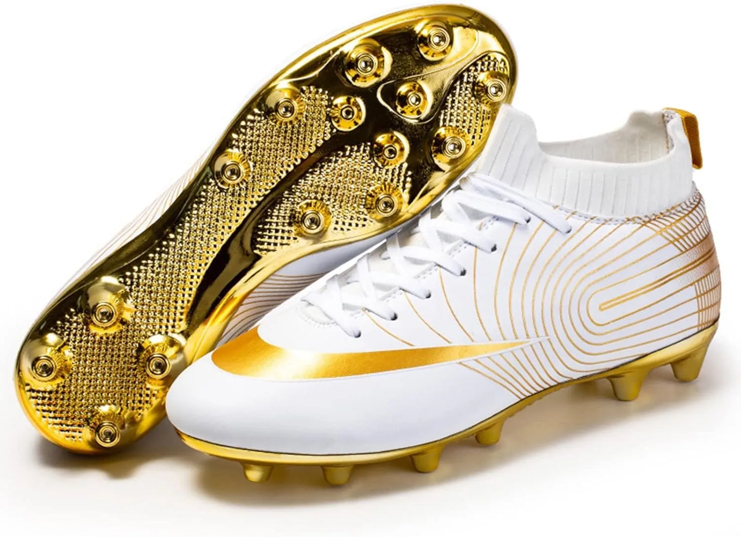 Soccer Cleats Mens AG High-Top Ankle Support,Football Cleats Youth Non-Slip Wear Resistant,Indoor Soccer Shoes Kids Soft Comfortable