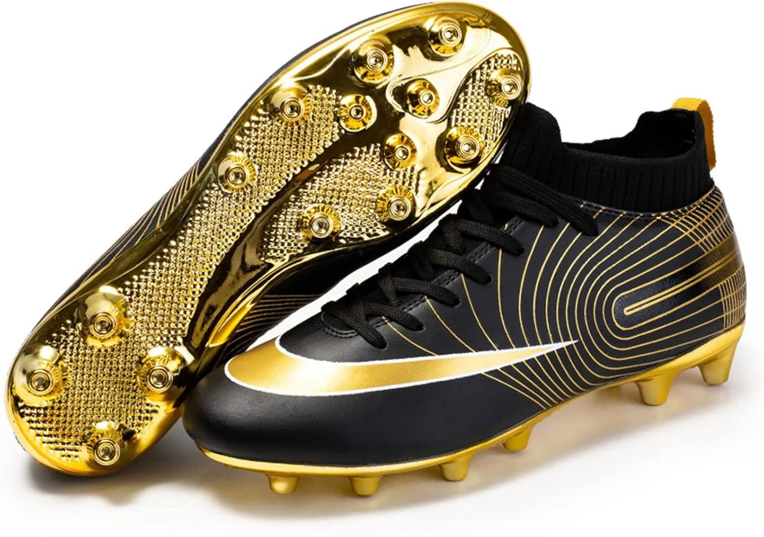 Soccer Cleats Mens AG High-Top Ankle Support,Football Cleats Youth Non-Slip Wear Resistant,Indoor Soccer Shoes Kids Soft Comfortable