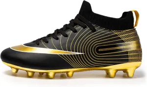 Soccer Cleats Mens AG High-Top Ankle Support,Football Cleats Youth Non-Slip Wear Resistant,Indoor Soccer Shoes Kids Soft Comfortable