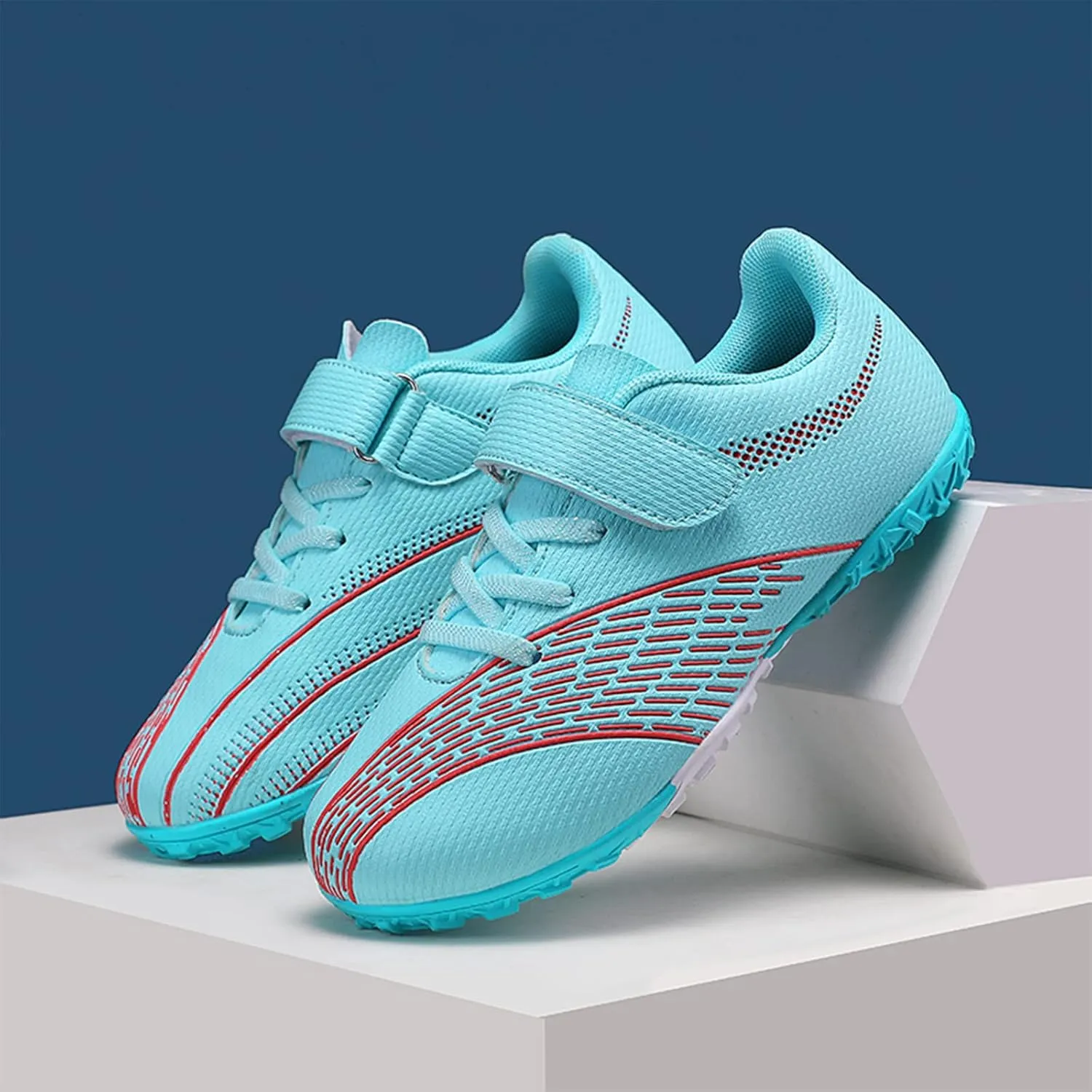 Soccer Shoes for Boys Girls Indoor Football Cleats Firm Ground Soccer Cleats Kids Turf Training Sneakers