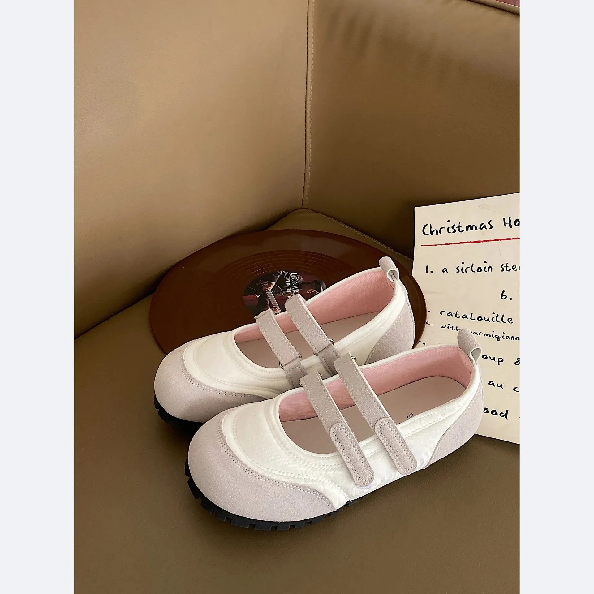 TAVIMART  -  Mary Janes Women Sneakers Shallow Ballet Flats Casual Streetwear Sports Shoes Hook Loop Soft Loafers Women's Summer Footwear