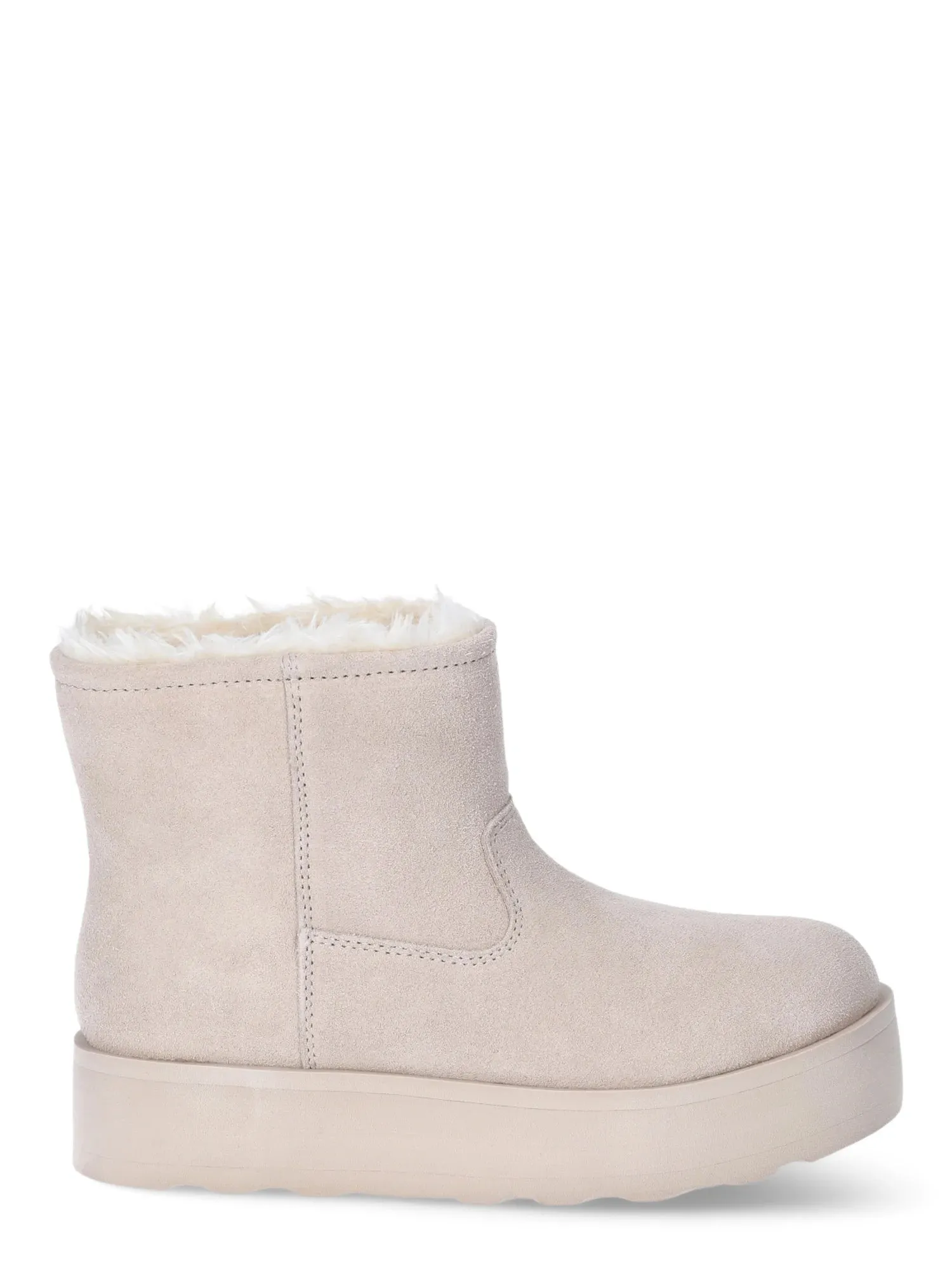 Time and Tru Women's Genuine Suede Platform Cozy Boots, Sizes 6-11