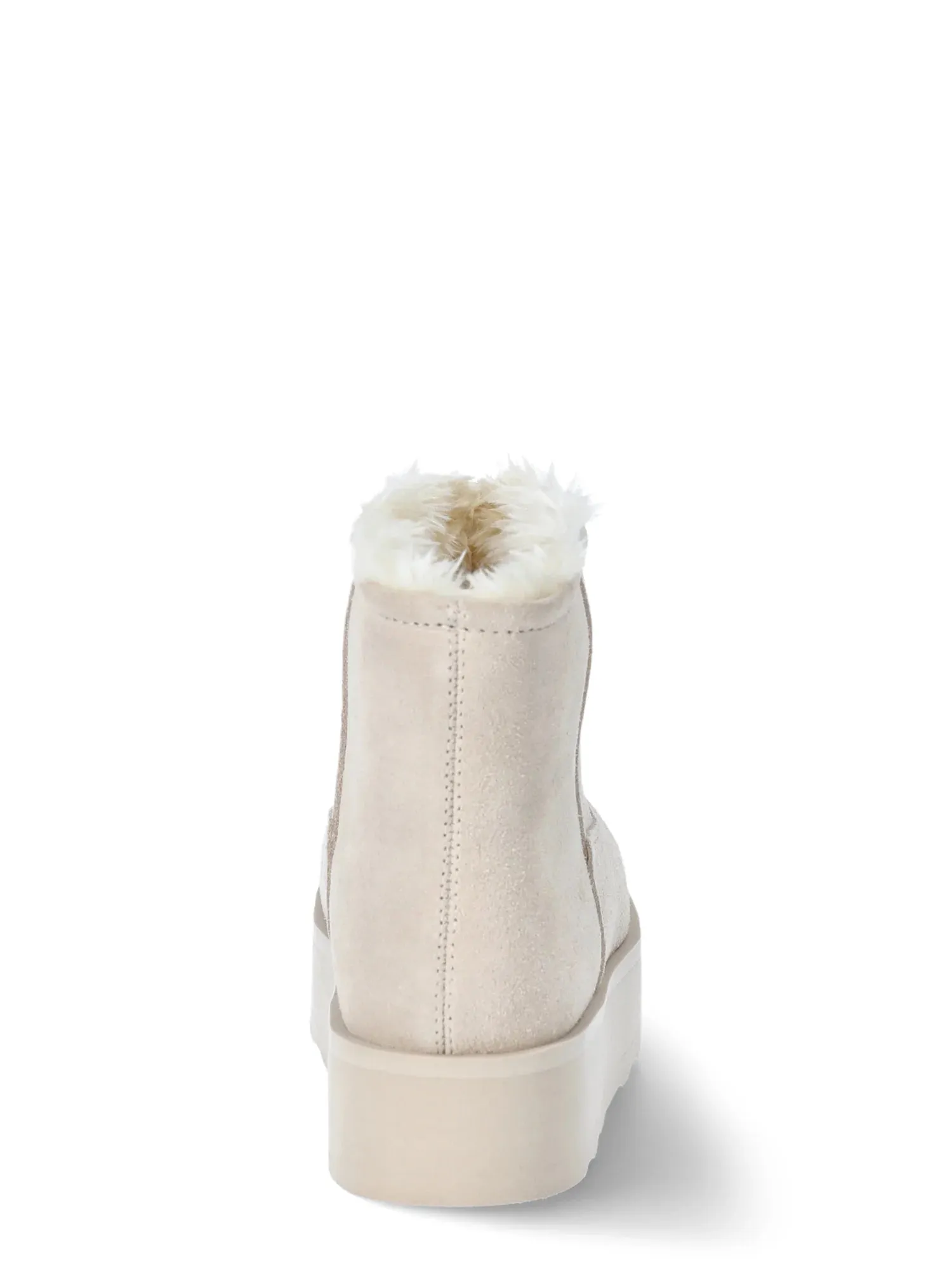 Time and Tru Women's Genuine Suede Platform Cozy Boots, Sizes 6-11