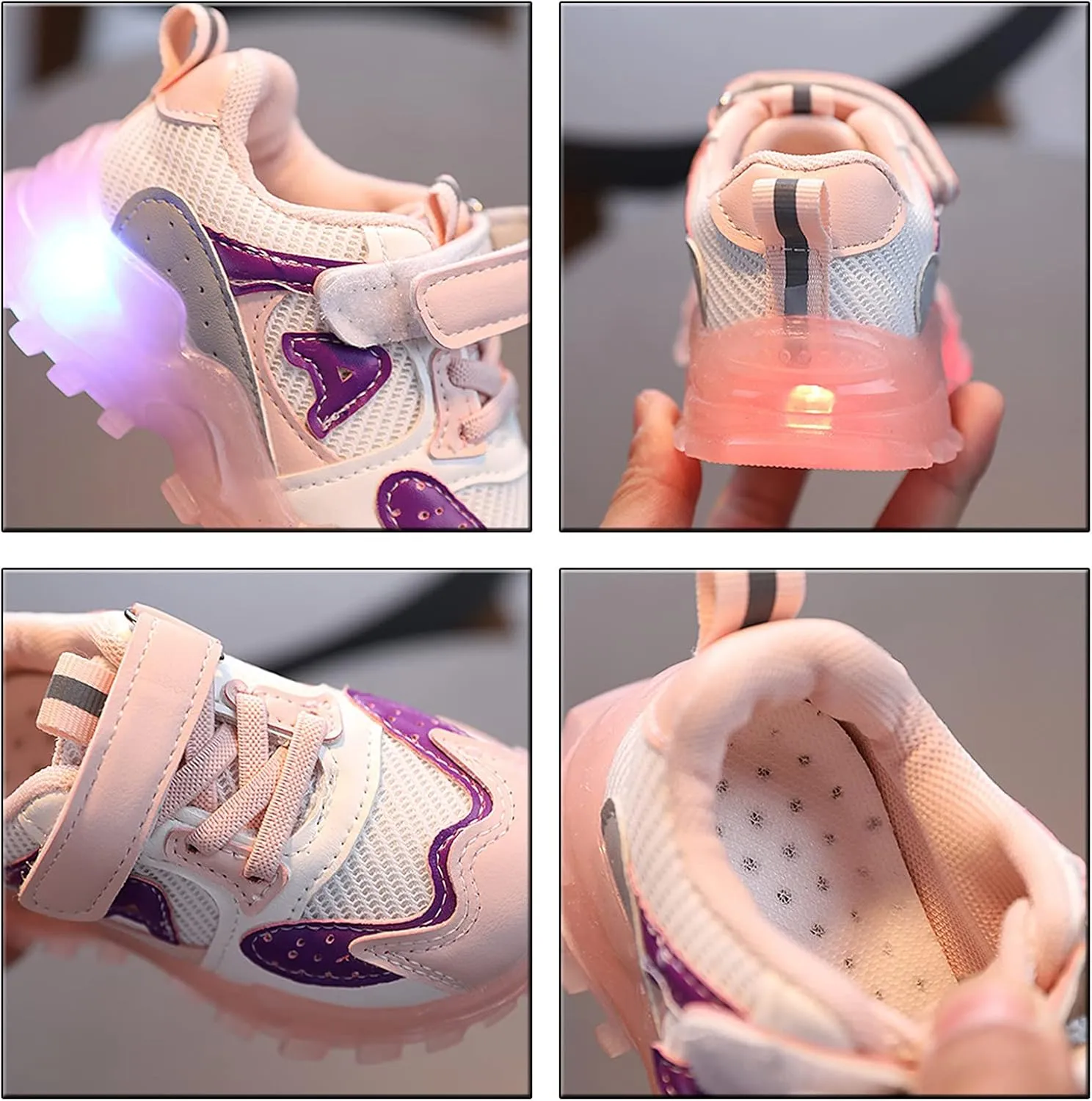 Toddler Baby Sneakers Sport Shoes Kids Baby Girls Boys Sneakers Bling Led Light Luminous Sport Shoes