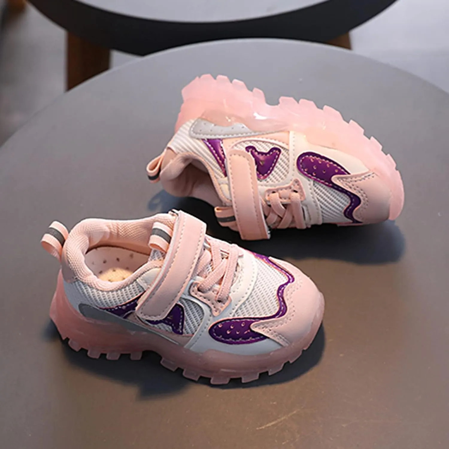 Toddler Baby Sneakers Sport Shoes Kids Baby Girls Boys Sneakers Bling Led Light Luminous Sport Shoes