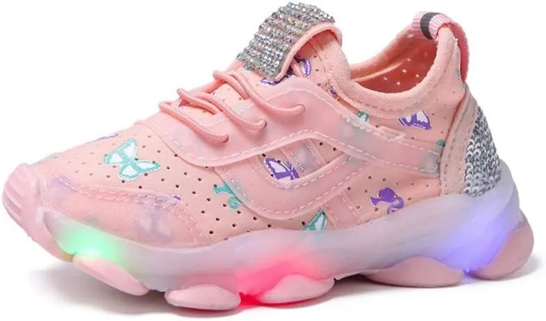 Toddler Girl Shoes Children Kid Run Sport Crystal Girls Luminous Baby Shoes Led Baby Shoes Gift