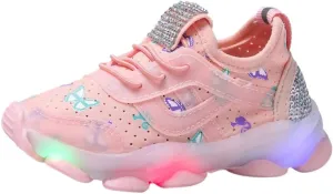 Toddler Girl Shoes Children Kid Run Sport Crystal Girls Luminous Baby Shoes Led Baby Shoes Gift