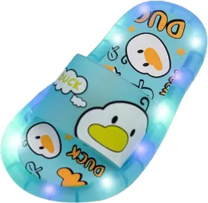 Toddler Kids Flashing Lights Slippers Cute Cartoon Animal Indoor Outdoor Home Sandals Toddler Luminous Slippers