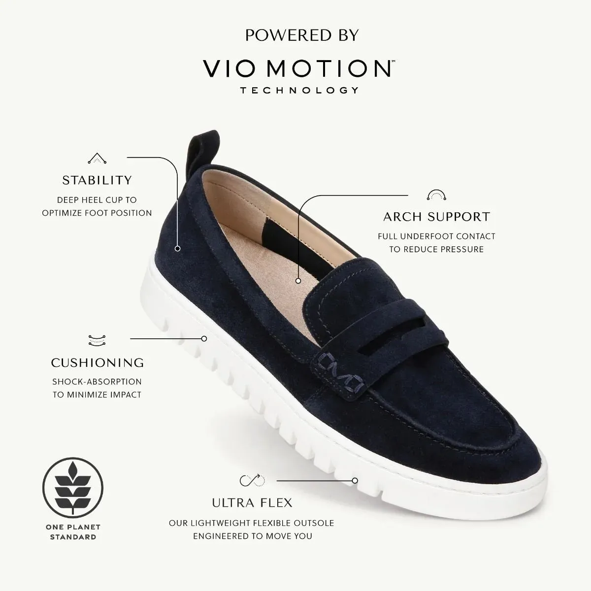 Vionic Uptown Loafer Black Leather Women's