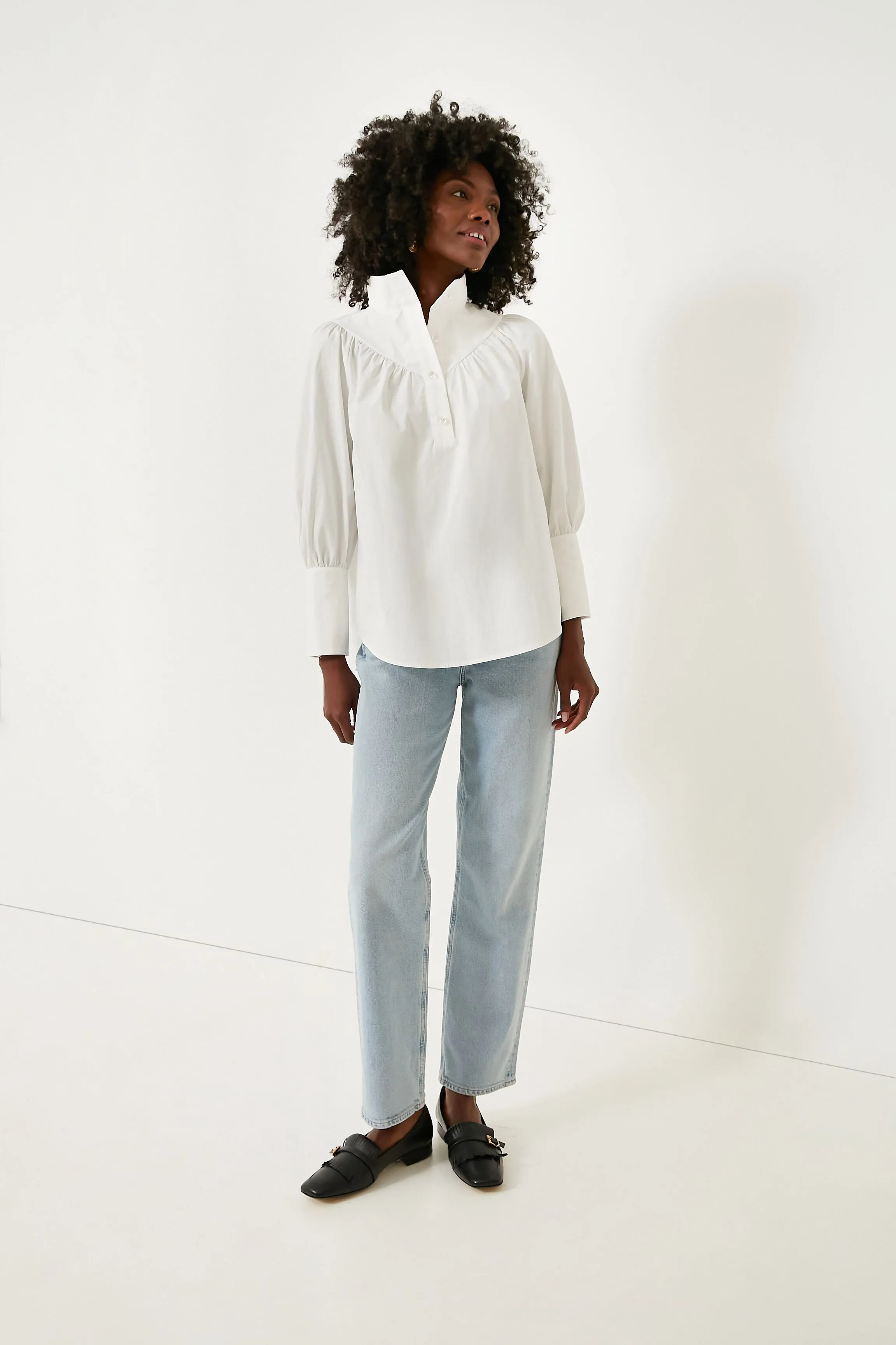 White Poplin Corrigan Blouse