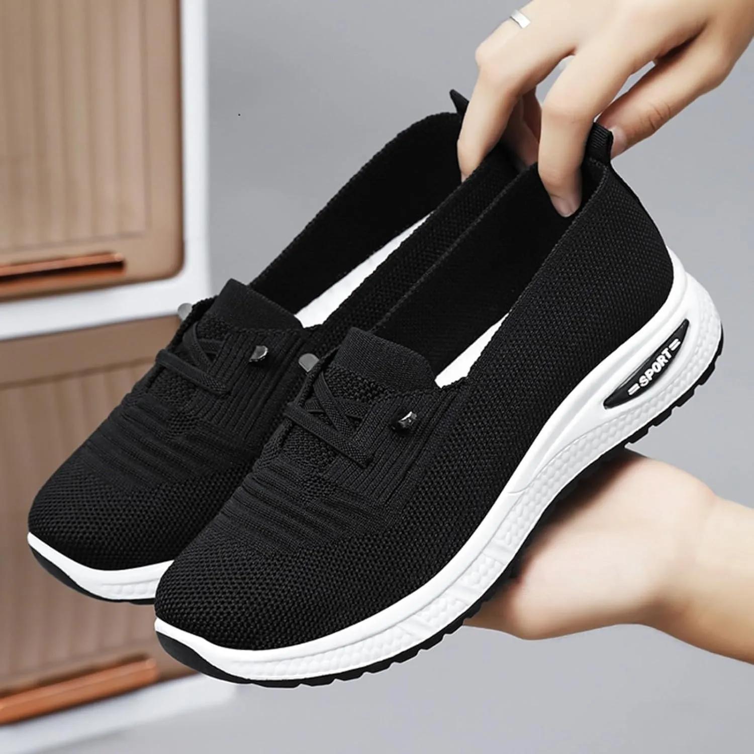 Women Comfy Orthopedic Walking Shoes, 2025 New Wide Width Orthopedic Shoes Non Slip Lightweight Breathable Slip On Arch Support Non-Slip Diabetic Sneakers