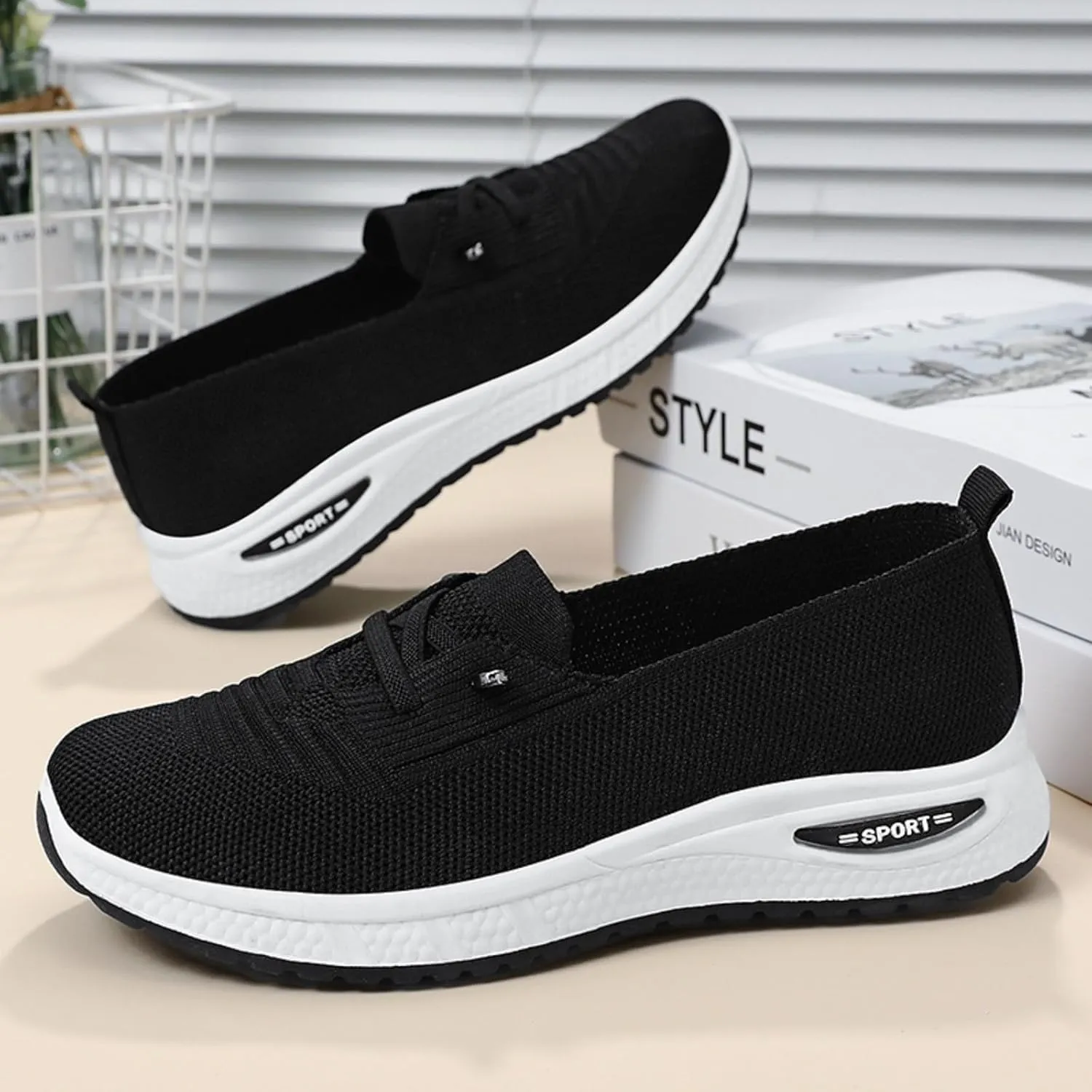 Women Comfy Orthopedic Walking Shoes, 2025 New Wide Width Orthopedic Shoes Non Slip Lightweight Breathable Slip On Arch Support Non-Slip Diabetic Sneakers