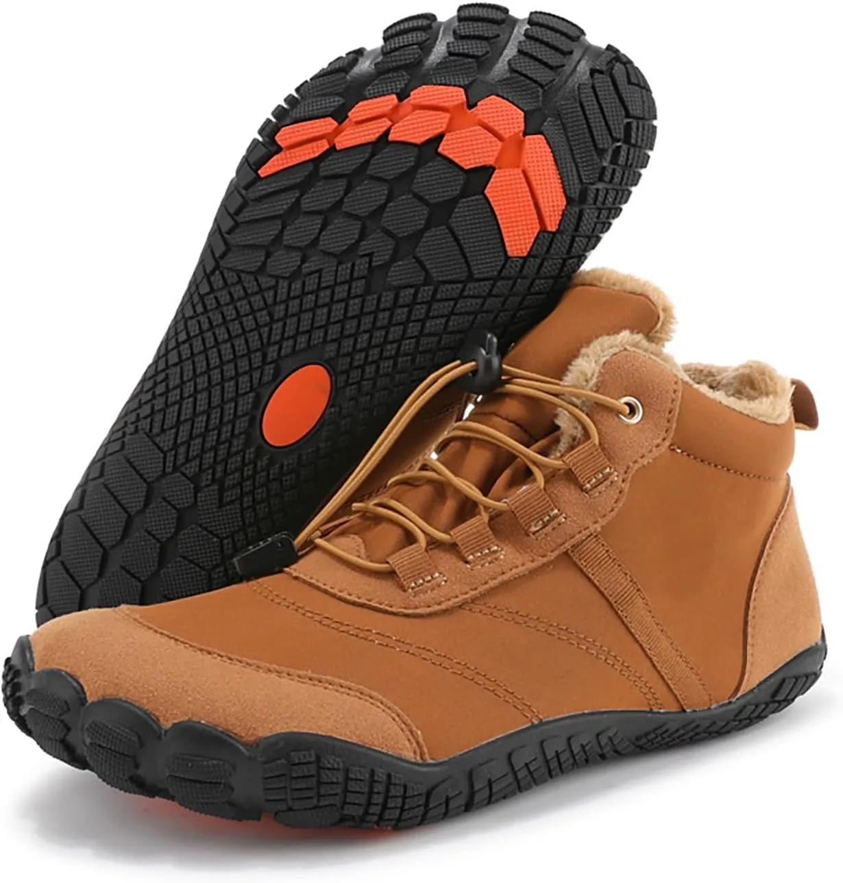 Womens Winter Sport Waterproof Boots Snow Boots Fur Lined Warm Ankle Boots Slip On Fuzzy Hiking Booties